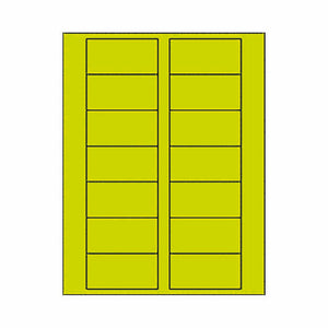 Fluorescent Yellow 3" x 1.5" Rectangle Labels 