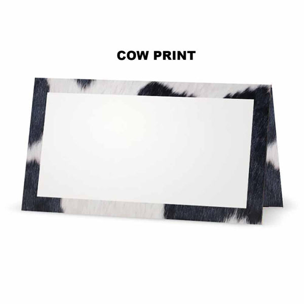 Cow Print Place Cards - Tent Style