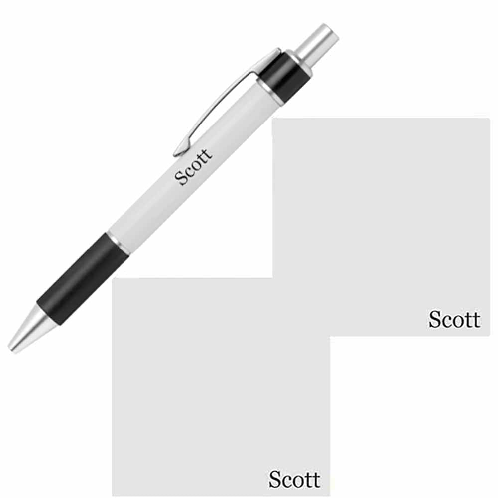 Personalized Name Pen and Sticky Notes Gift Set - Gray