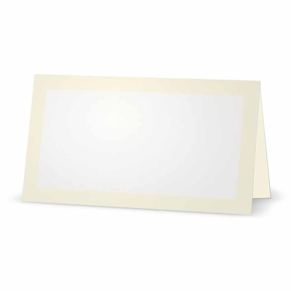 Ivory Border Place Cards - Tent Style