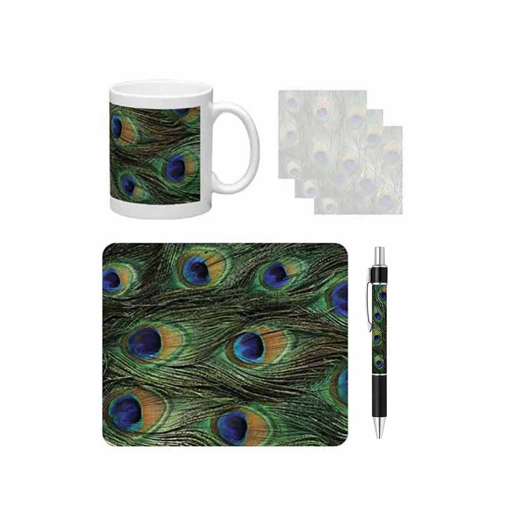 Peacock Print Desk Gift Set