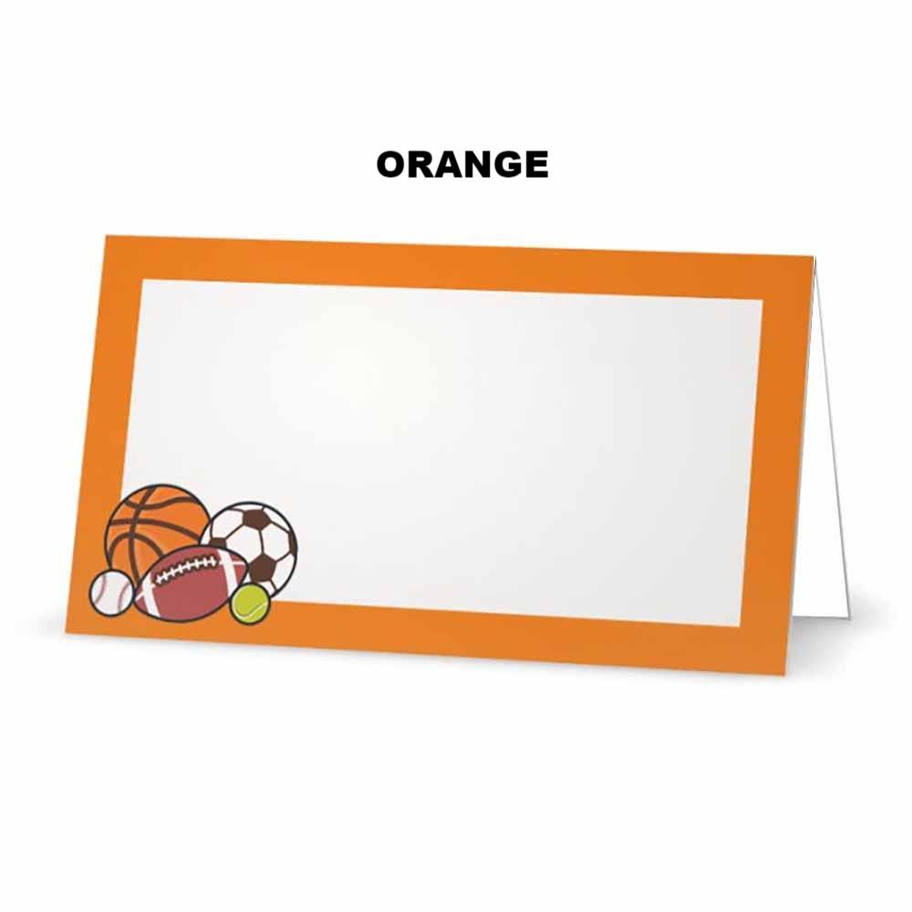 Sport Balls Place Cards - Tent Style - SELECT COLOR