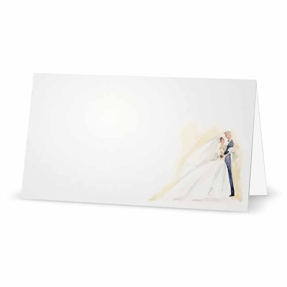 Bride and Groom Place Cards - Tent Style