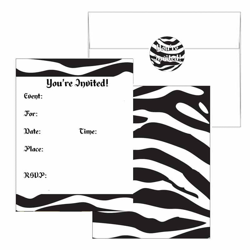 Zebra Print Invitations