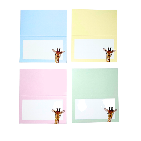 Baby Giraffe Place Cards - Tent Style - SELECT COLOR