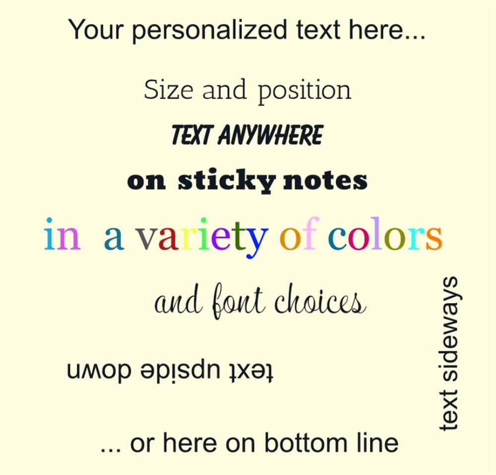 Ivory Sticky Note Pad with personalization ideas