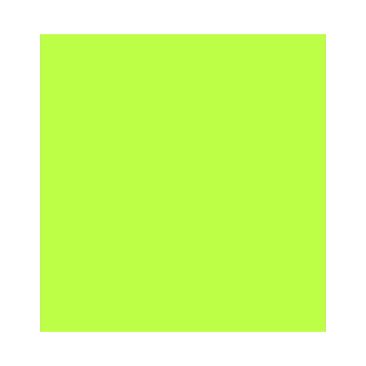 A solid lime green 3 x 3 square sticky note pad.