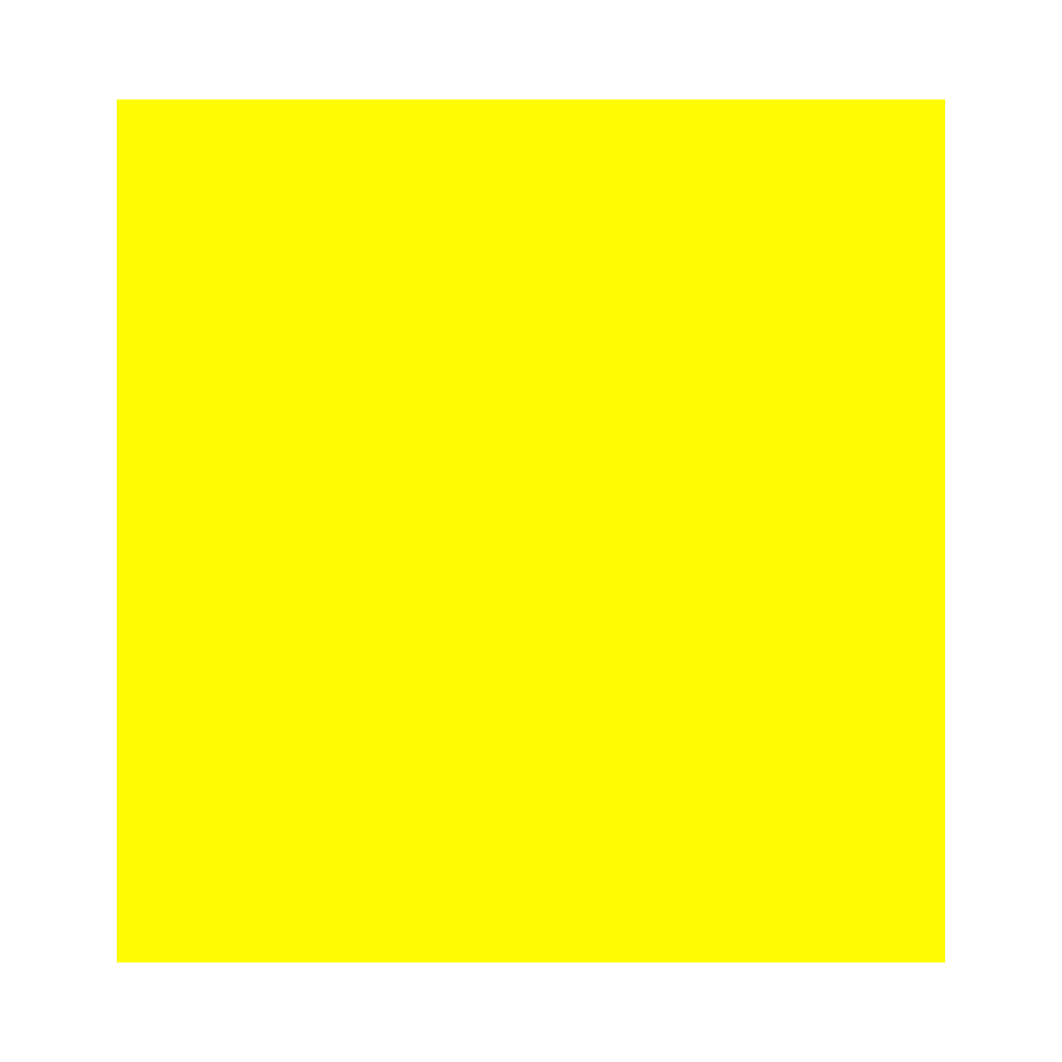 A solid bright yellow 3 x 3 square sticky note pad.