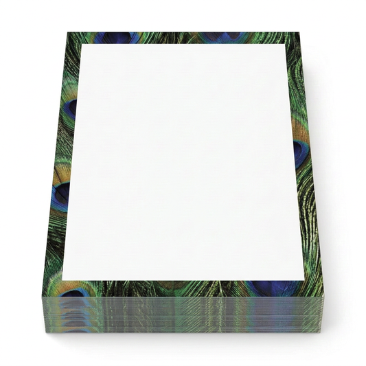 100-sheet stack of peacock print border paper