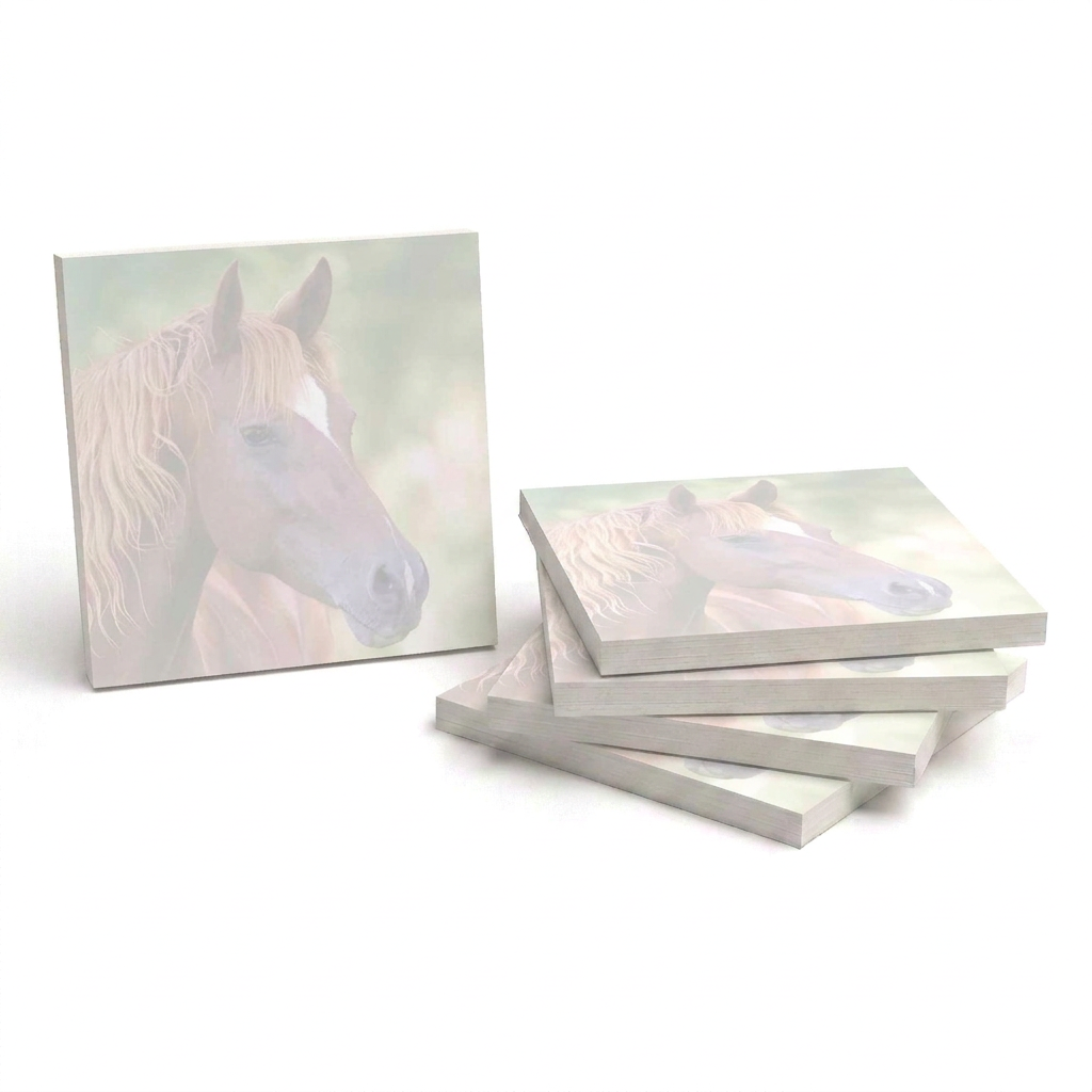 Brown horse sticky note pads with softly faded artwork
