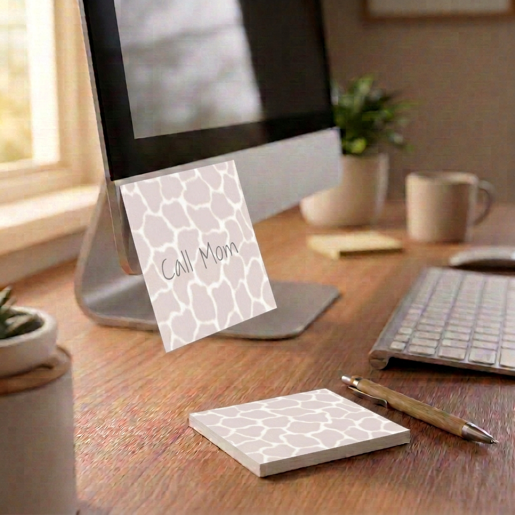 Giraffe print sticky note desk reminder