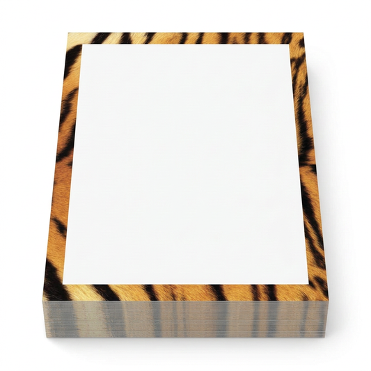 100-sheet stack of tiger print border paper