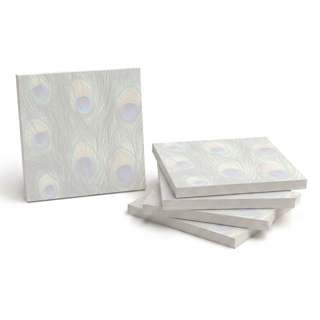 Faded peacock print sticky note pads