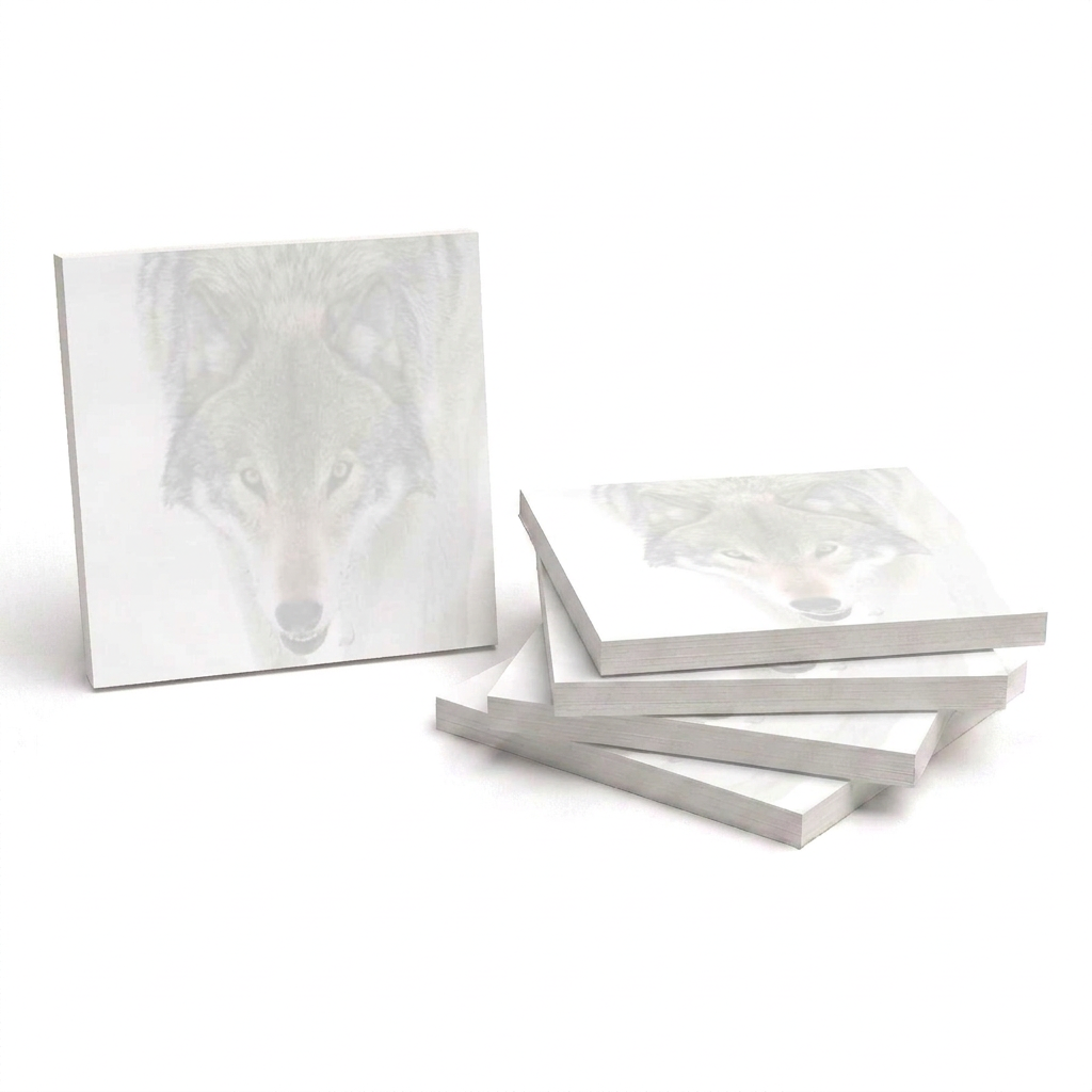 Wolf face sticky note pads with softly faded artwork