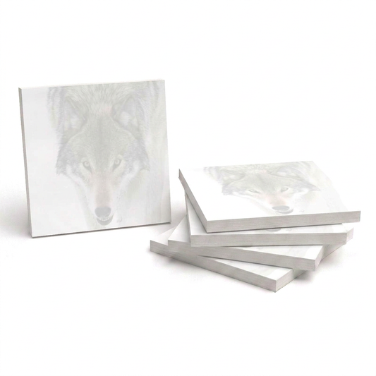 Wolf face sticky note pads with softly faded artwork