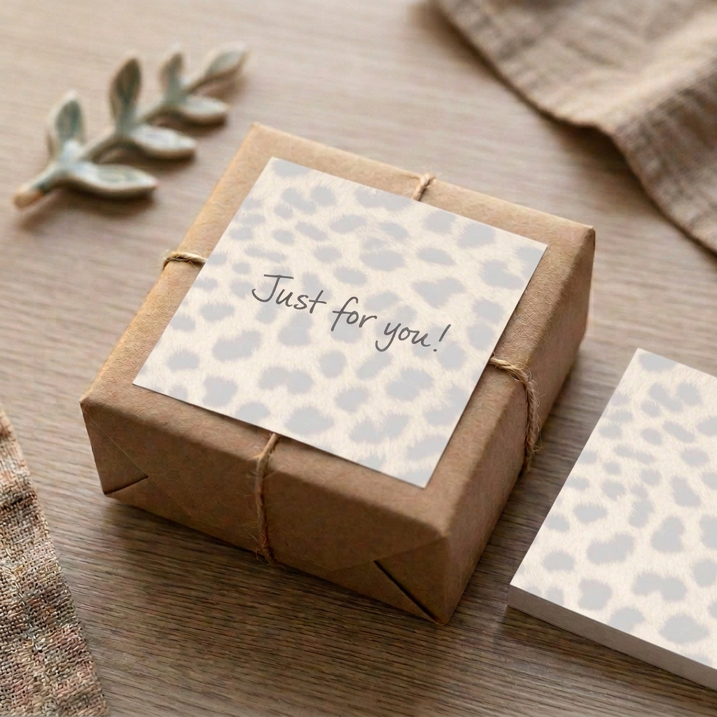 Cheetah print sticky note gift message