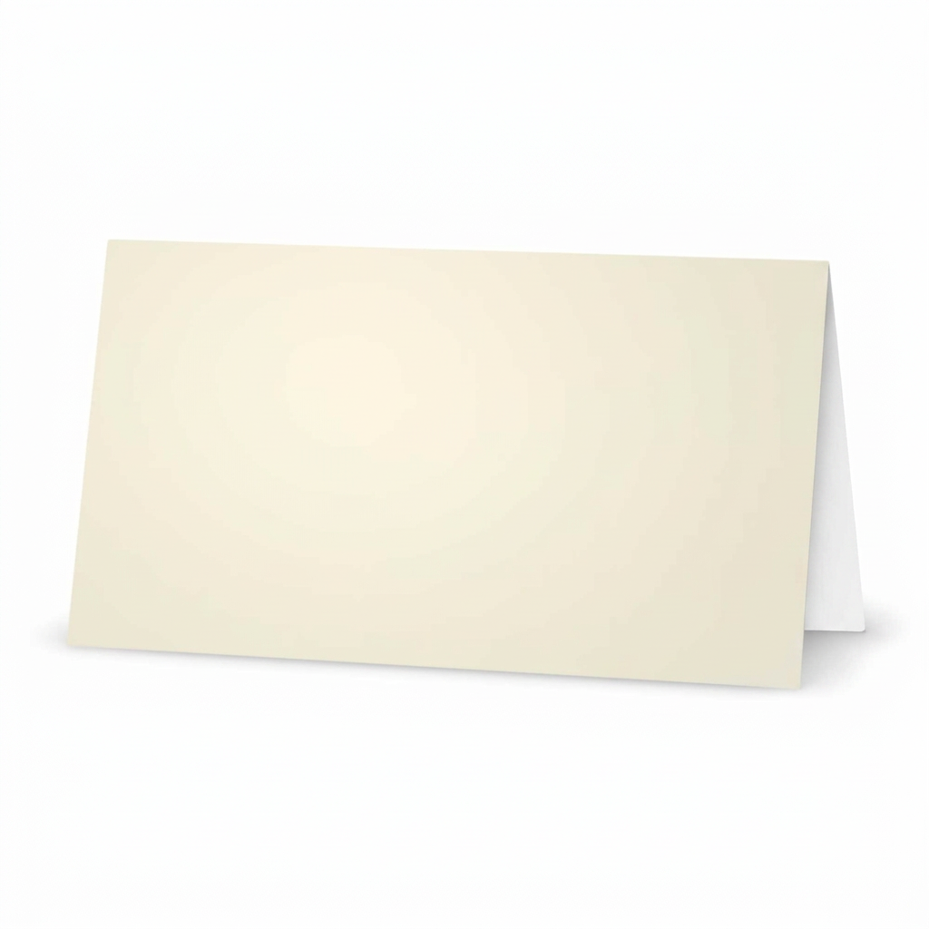 Ivory place card with white underside