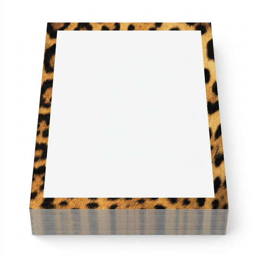 Leopard-border paper shown as a 100-sheet stack