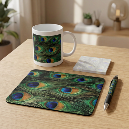 Peacock Print desk display without a person