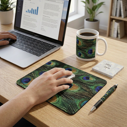 Revised Peacock Print desk set