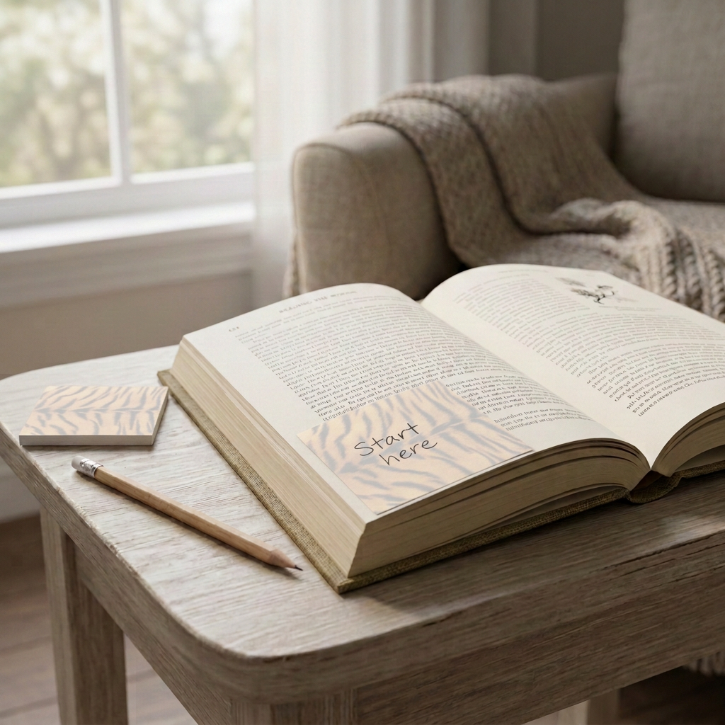Tiger print sticky note bookmark
