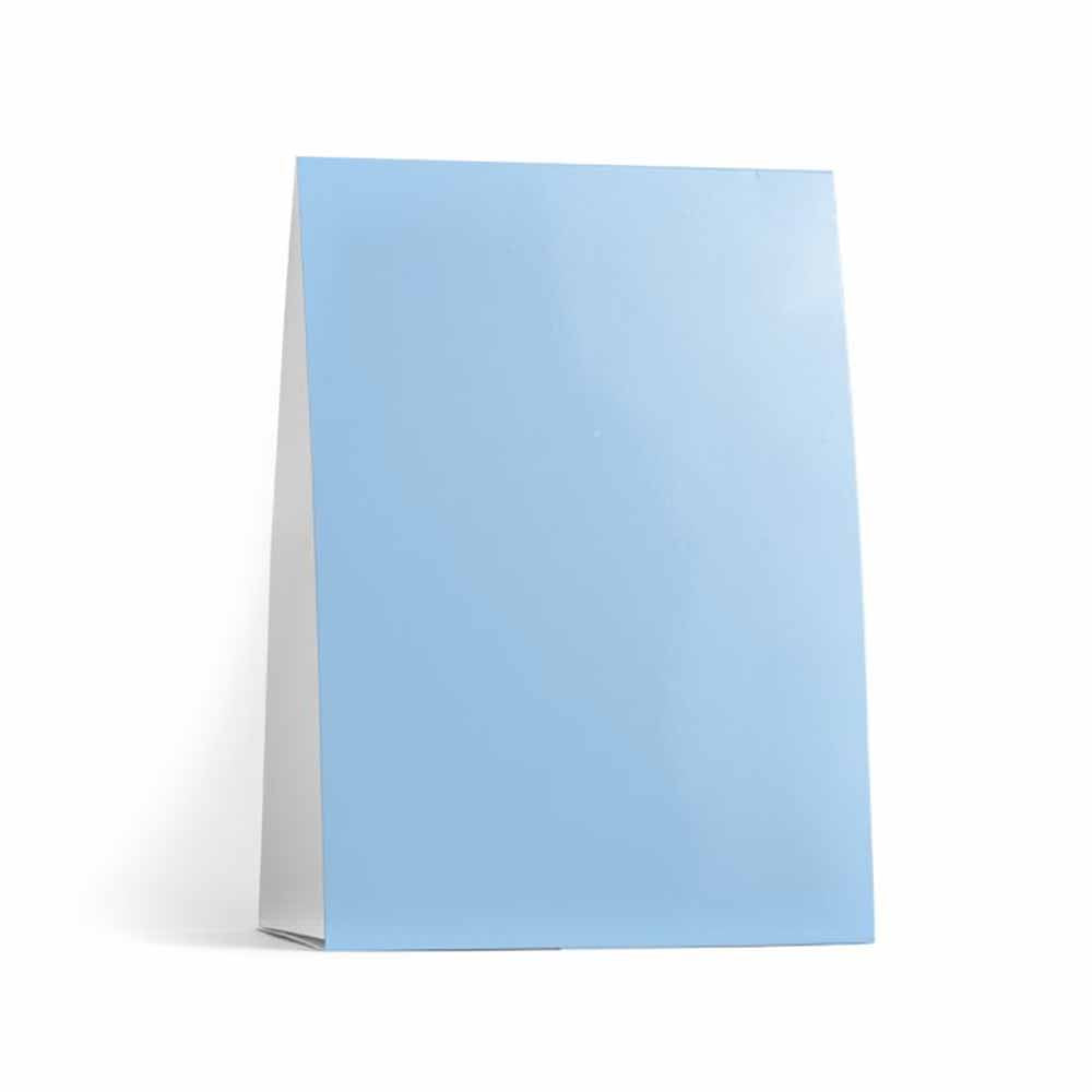baby blue table tent cards