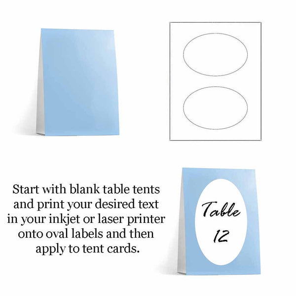 Baby Blue Tent Cards and Label Instructions
