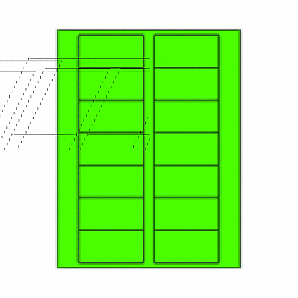 Fluorescent Green Rectangle 3" x 1.5" Labels