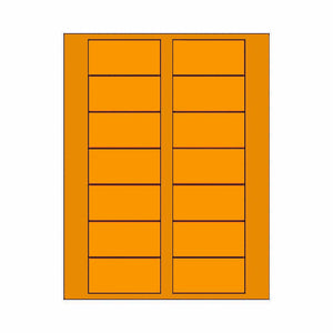 Fluorescent Orange 3" x 1.5" Rectangle Labels