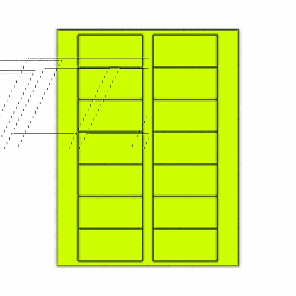 Fluorescent Yellow 3" x 1.5" Rectangle Labels 