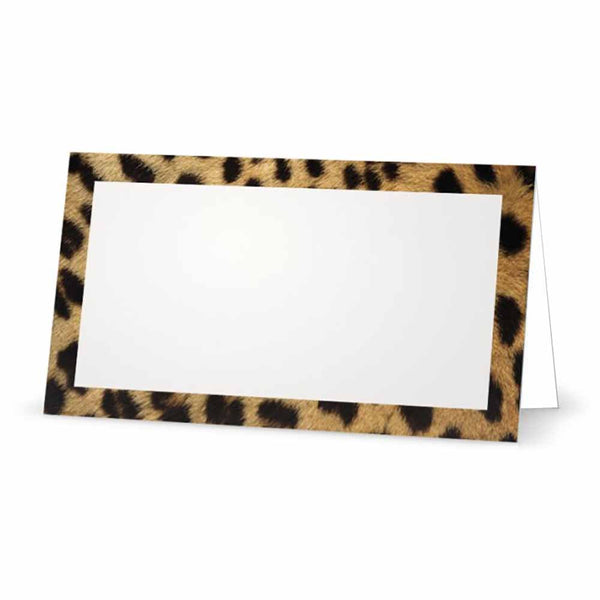 Cheetah animal print place cards.