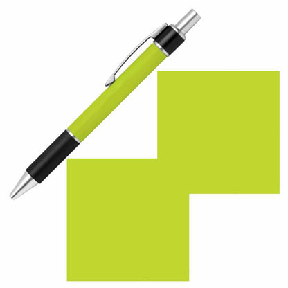Personalized Name Pen and Sticky Notes Gift Set - Lime