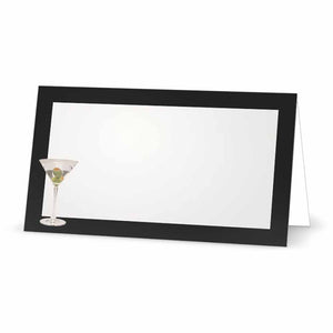 Martini Place Cards  - Tent Style - SELECT COLOR