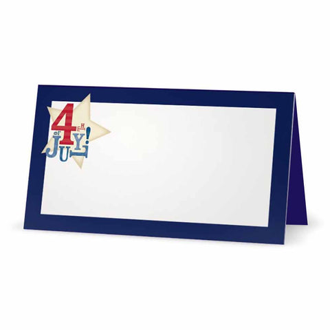 Fourth of July with Stars Place Cards - Navy