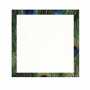 Peacock Print Border Sticky Notes - Blank or Personalized