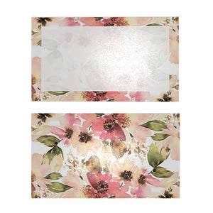 Sweet Floral Place Cards with Pearl Shimmer - Flat Style