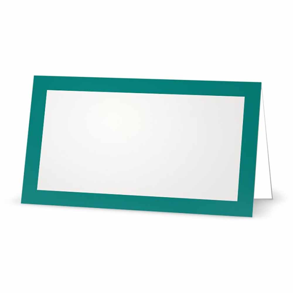 Teal Place Cards - Tent Style