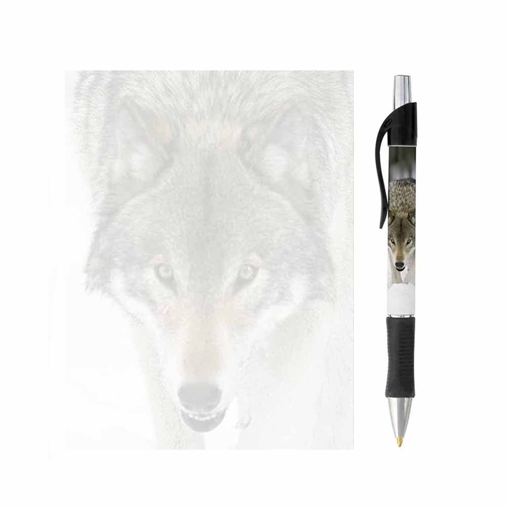 Wolf Face Note Pad and Pen Set