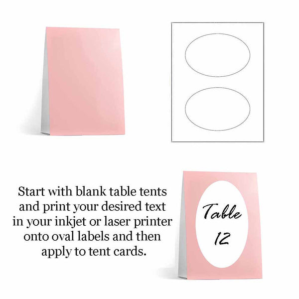 Blush Table Tent Cards and Label Instructions