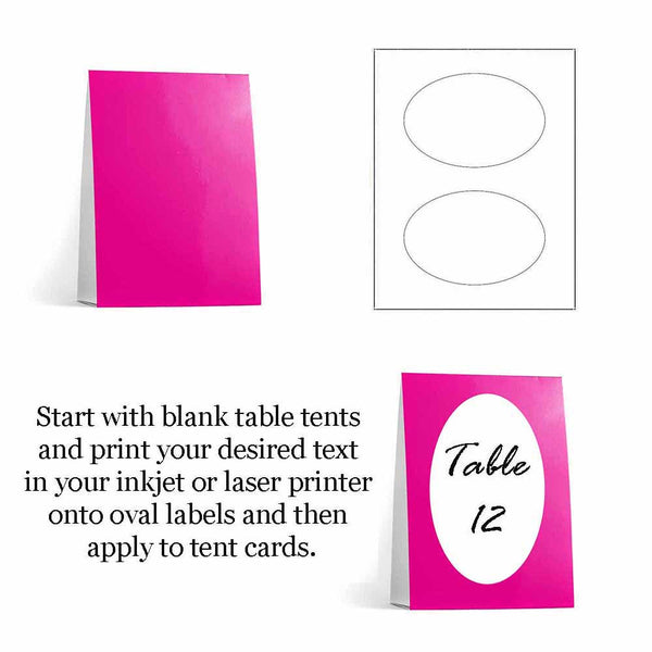 Fuchsia Table Tent Cards and Label Instructions