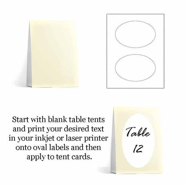 Ivory Table Tent Cards and Label Instructions